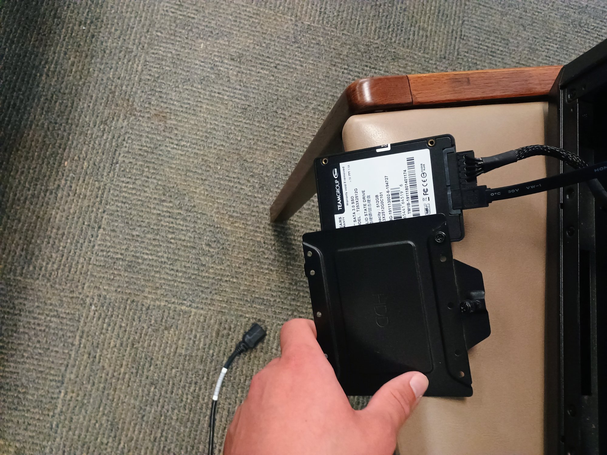 The SSD I had to pull from my backpack and reinstall