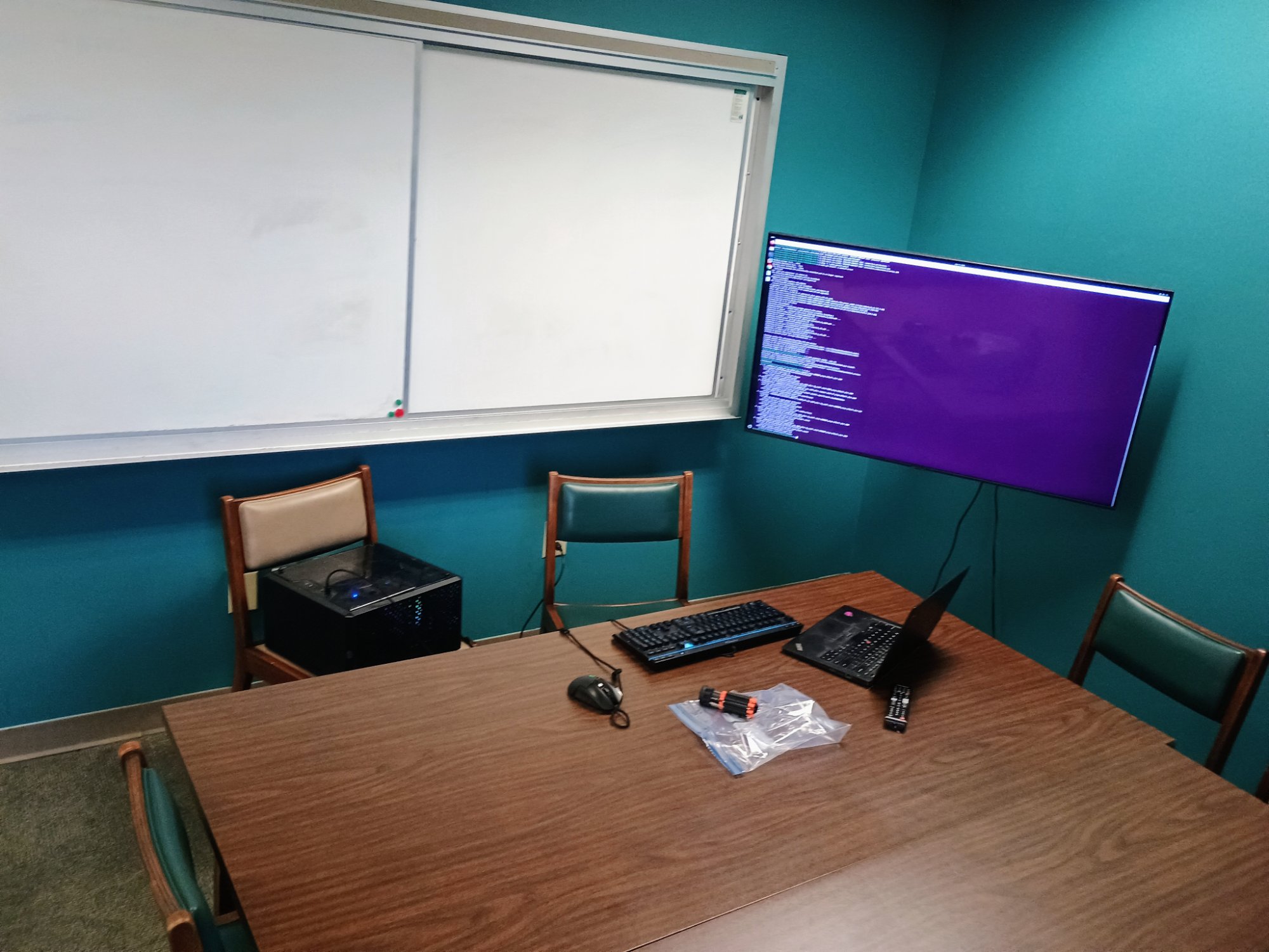 Ubuntu booted on the study room TV — SSH configured