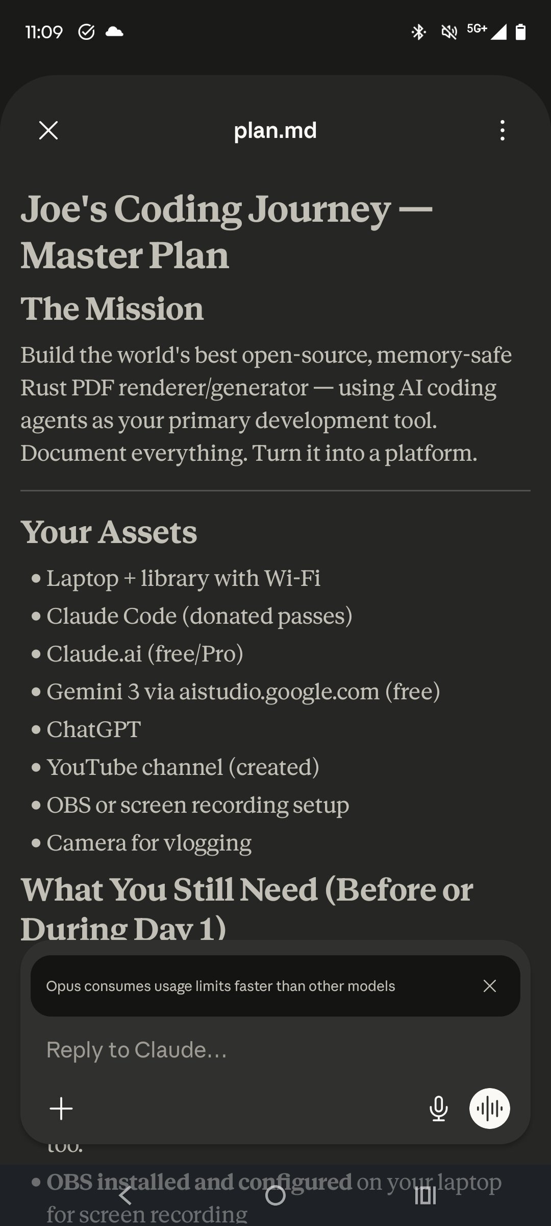 Claude on my phone in the woods - 1